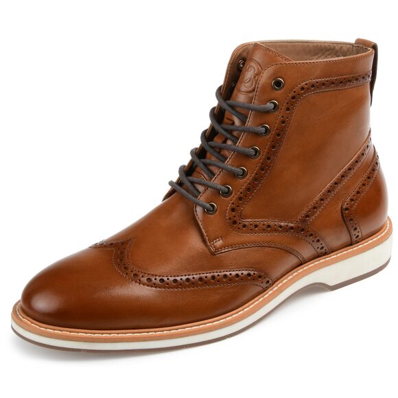 Thomas & Vine Mens Enzzo Wing Tip Boot Cognac 13 M